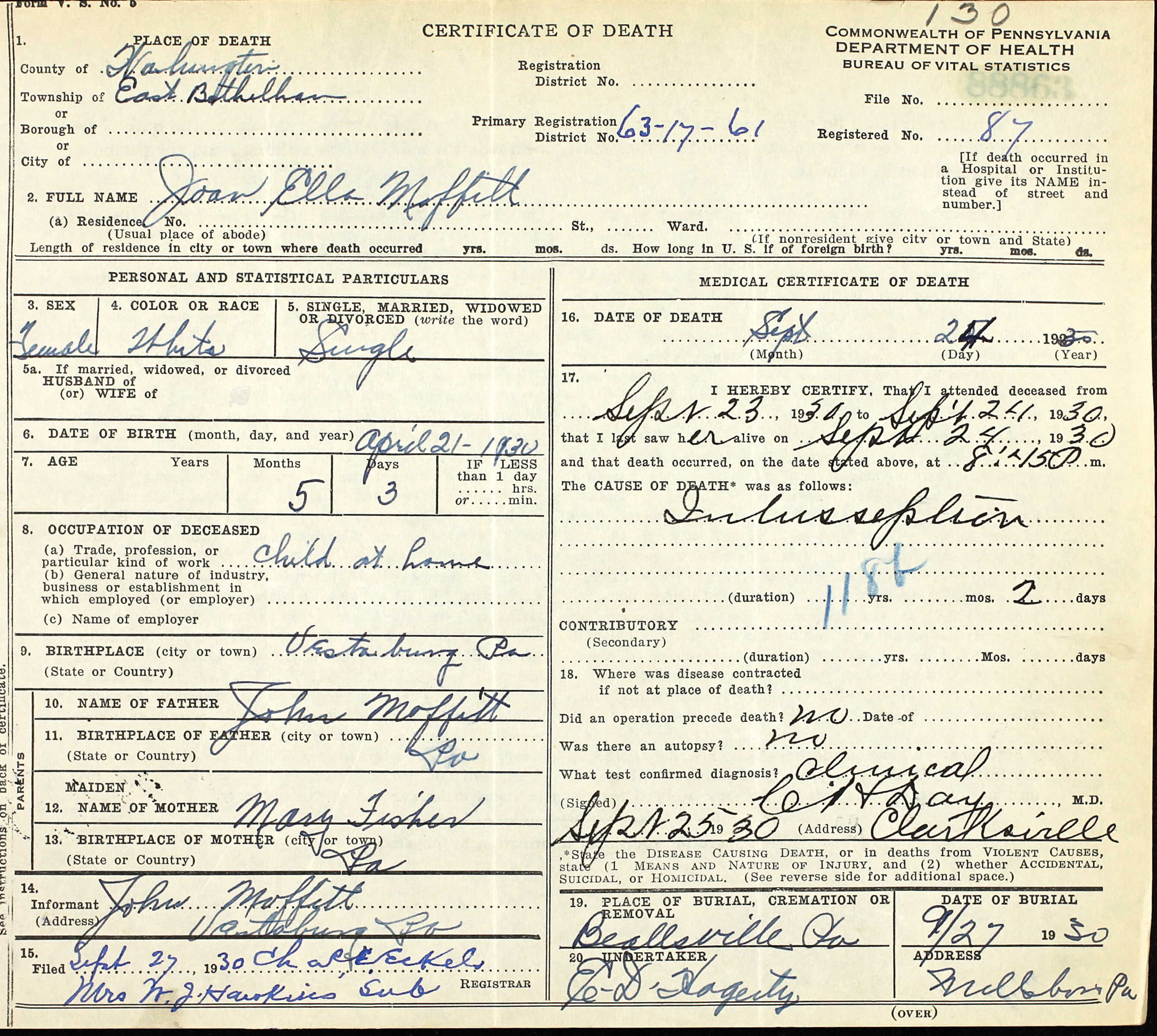 Joan Ella Moffitt